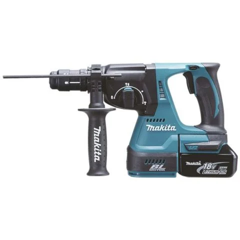 Makita DHR243RTJ borrhammare med två batterier, laddare och väska
